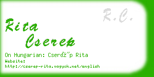 rita cserep business card